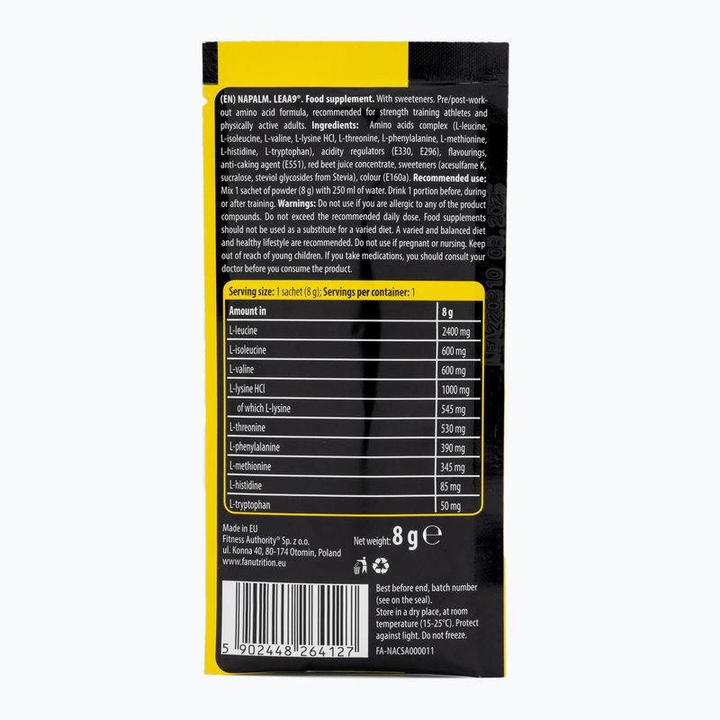 Aminorūgštys Fitness Authority Napalm Leaa9 240 g vaisių masažas 2