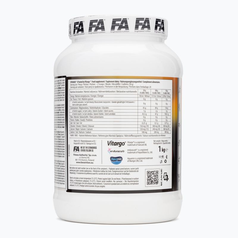 Angliavandeniai Fitness Authority FA Vitargo Liquid Energy 1 kg orange/coconut 2