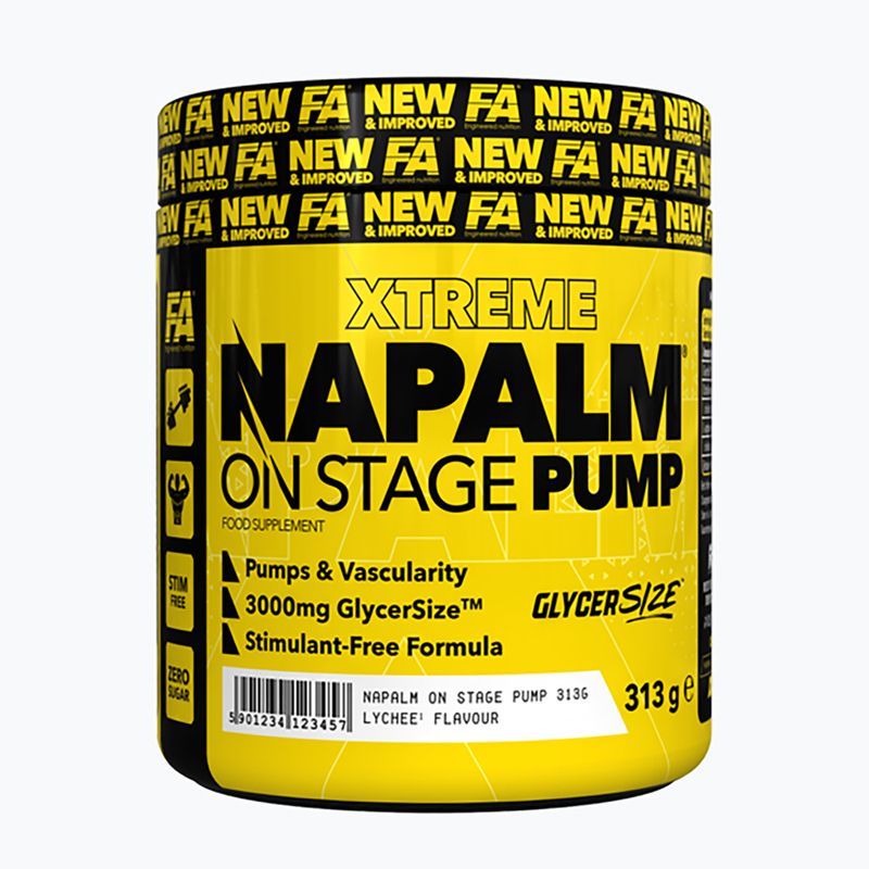 Papildas prieš treniruotę Fitness Authority Napalm On Stage Pump 313 g mango/lemon