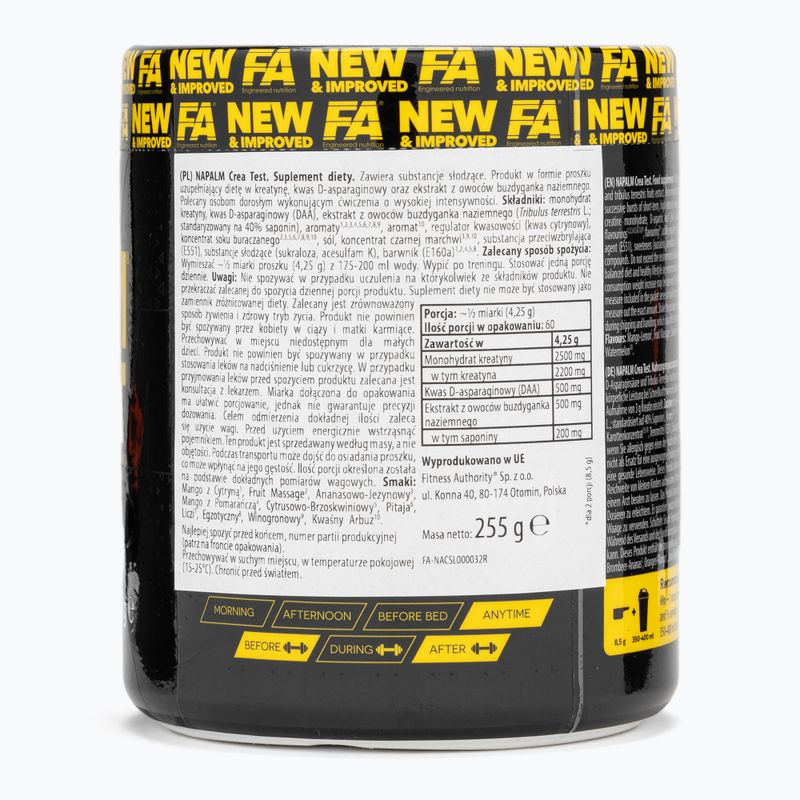 Kreatinas Fitness Authority Napalm Crea Test 255 g mango/lemon 2