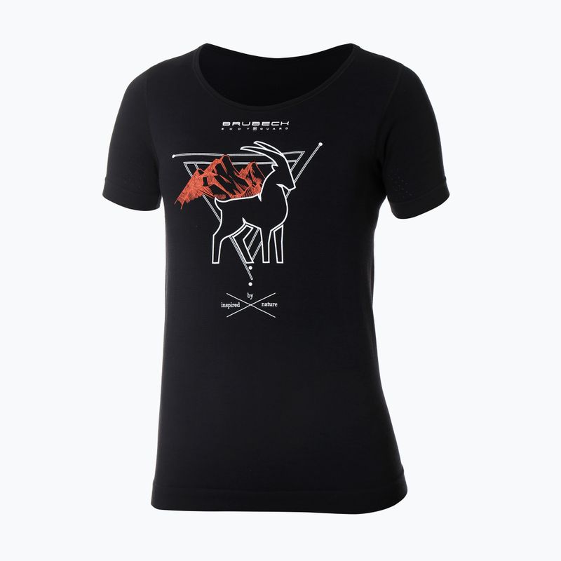 Moteriški termoaktyūs marškinėliai Brubeck Outdoor Merino Wool Pro juodi 3