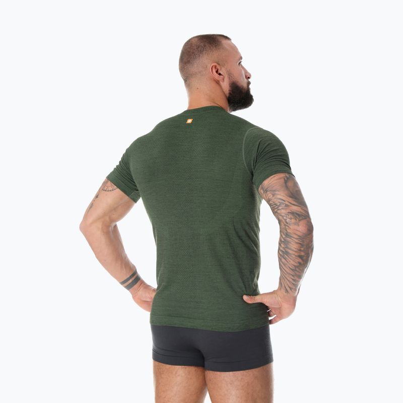 Vyriški termoaktyvūs marškinėliai Brubeck Outdoor Merino Wool Pro tamsiai žali/vilkas 2 2