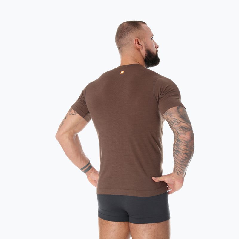 Vyriški termoaktyvūs marškinėliai Brubeck Outdoor Merino Wool Pro rudi/lokys 3 2