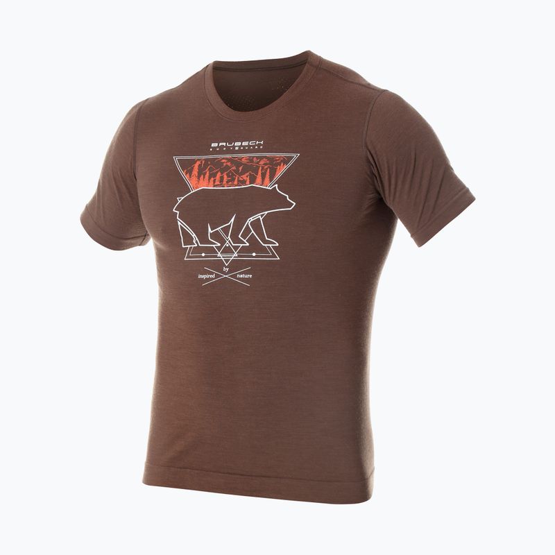 Vyriški termoaktyvūs marškinėliai Brubeck Outdoor Merino Wool Pro rudi/lokys 3 3