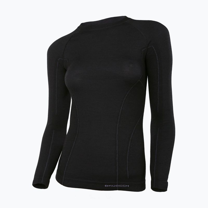 Moteriški termo marškinėliai Brubeck LS12810 Active Wool black 3