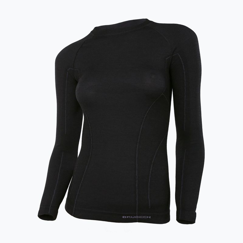 Moteriški termoaktyvūs marškinėliai Brubeck Active Wool juoda 3
