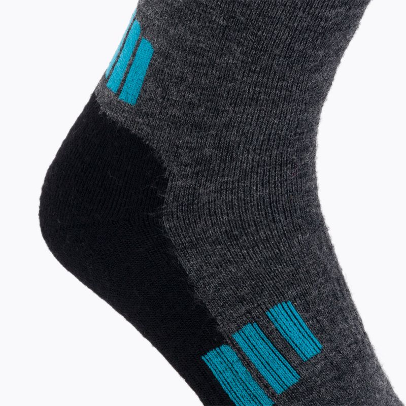 Moteriškos trekingo kojinės Brubeck BTR002 Trekking Light graphite/turquoise 3