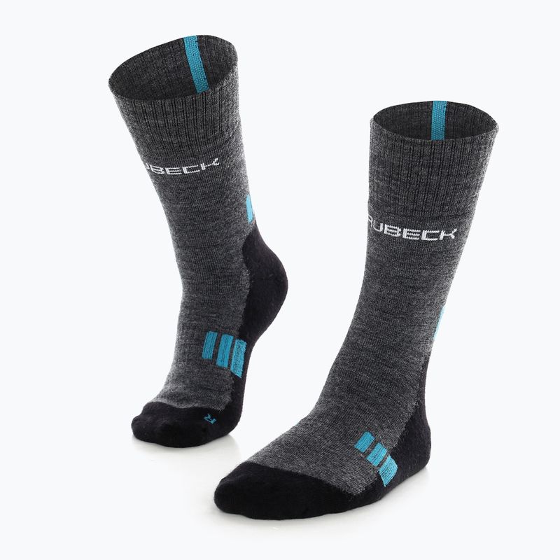 Moteriškos trekingo kojinės Brubeck BTR002 Trekking Light graphite/turquoise 5