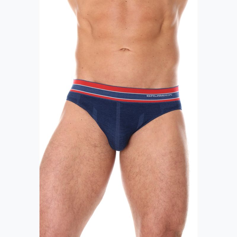 Vyriškos termoaktyvios glaudės Brubeck Active Wool tamsiai mėlynos 2