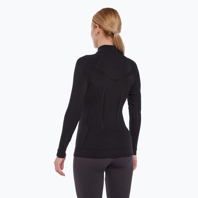 Moteriški termoaktyvūs marškinėliai Brubeck Extreme Merino juoda 4