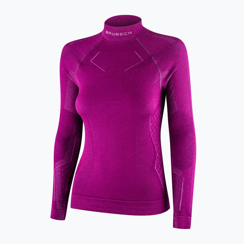 Moteriški termoaktyvūs marškinėliai Brubeck Extreme Merino fuksinė 5