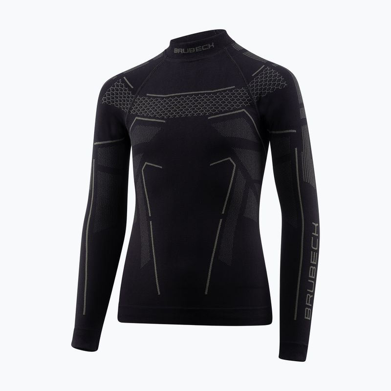 Termoaktyvūs vaikiški marškinėliai ilgomis rankovėmis Brubeck Thermo Junior black/graphite