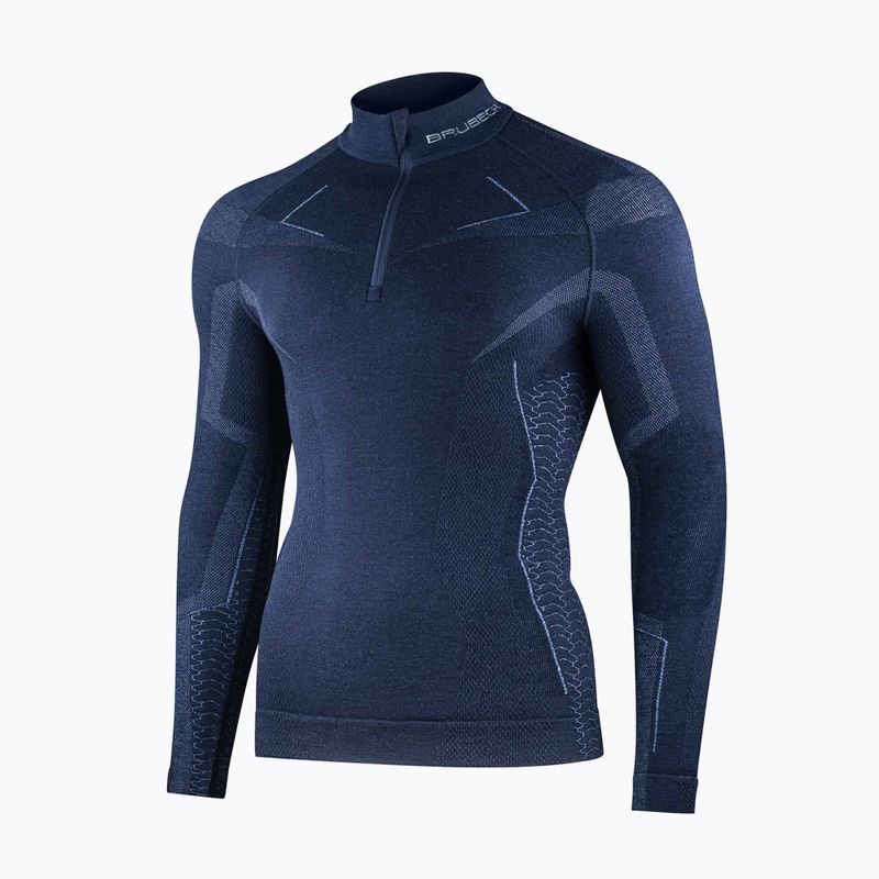 Vyriškas termoaktyvus džemperis Brubeck Extreme Merino 1/3 Zip navy blue 3