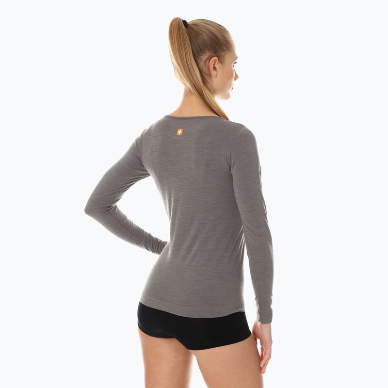 Moteriški termoaktyvūs marškinėliai Brubeck Outdoor Merino Wool Pro žali/kalnai 13 2