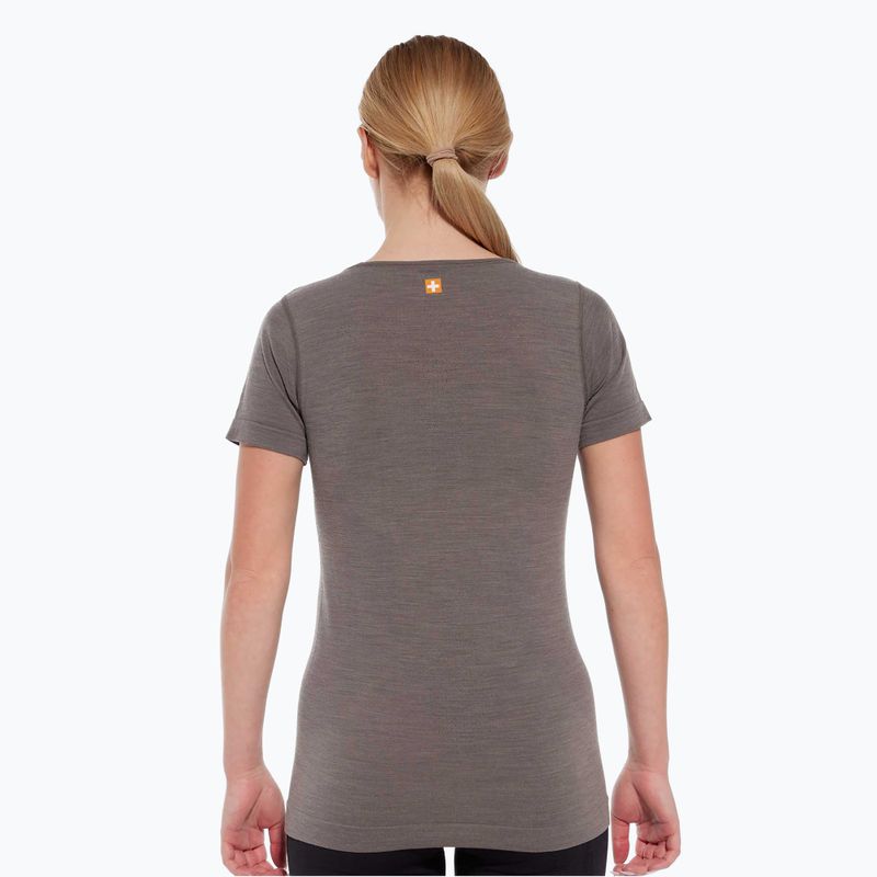 Moteriški termo marškinėliai Brubeck Outdoor Merino Wool Pro SS grey/deer 2