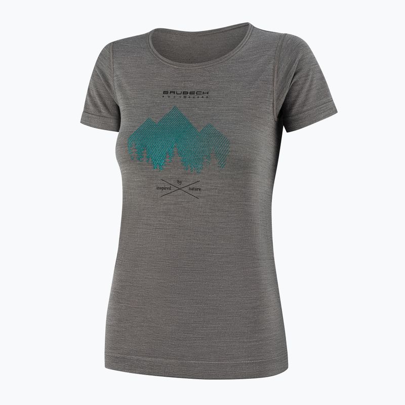 Moteriški termo marškinėliai Brubeck Outdoor Merino Wool Pro SS grey/deer 3