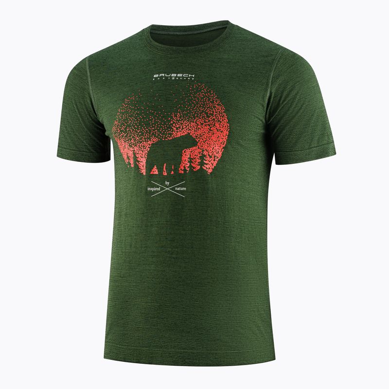 Vyriški termo marškinėliai Brubeck Outdoor Merino Wool Pro SS dark green/tree 3