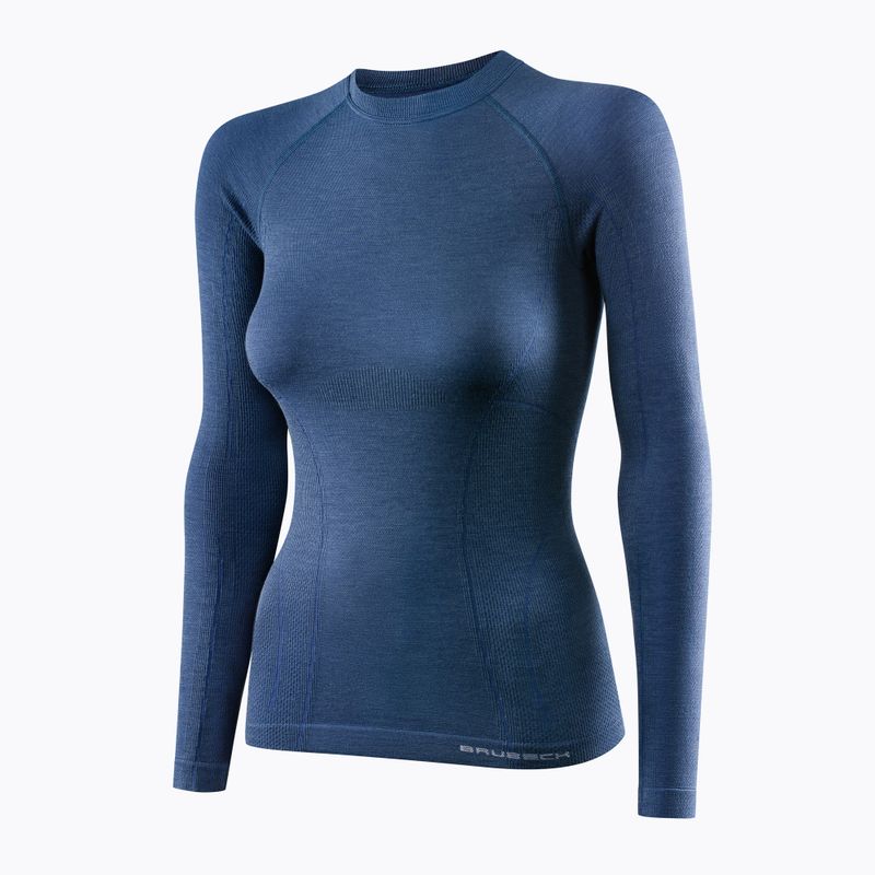 Moteriški termoaktyvūs marškinėliai Brubeck Merino Active Wool džinsiniai 3