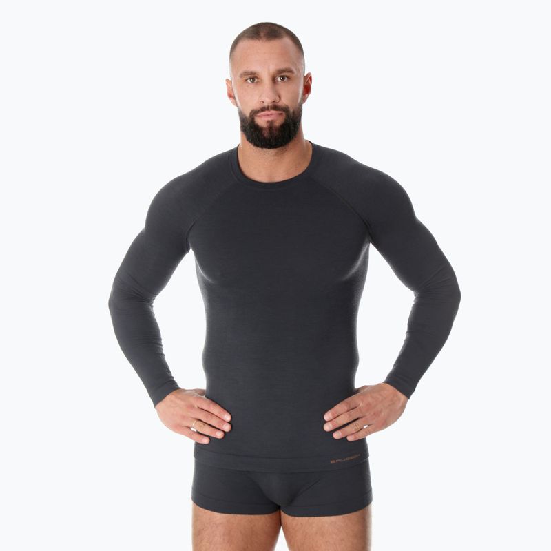 Vyriškas termoaktyvus džemperis Brubeck Merino Active Wool grafito