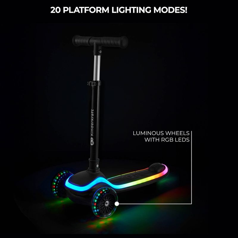 Vaikiškas triračis paspirtukas Kinderkraft Raket black 9