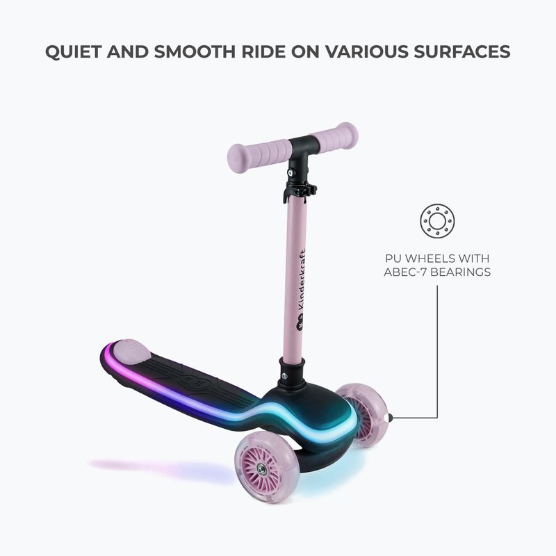 Vaikiškas triratis paspirtukas Kinderkraft Raket pink 6