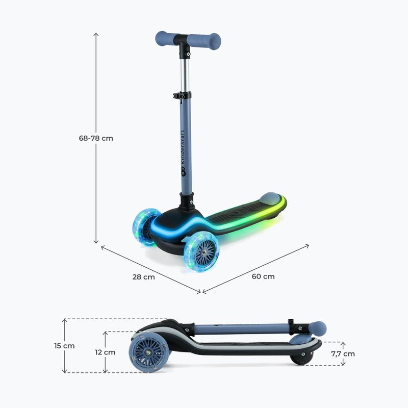 Vaikiškas triratis paspirtukas Kinderkraft Raket blue 2