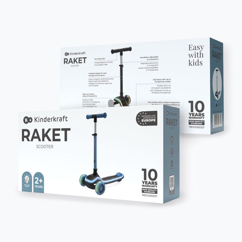 Vaikiškas triračis paspirtukas Kinderkraft Raket blue 8