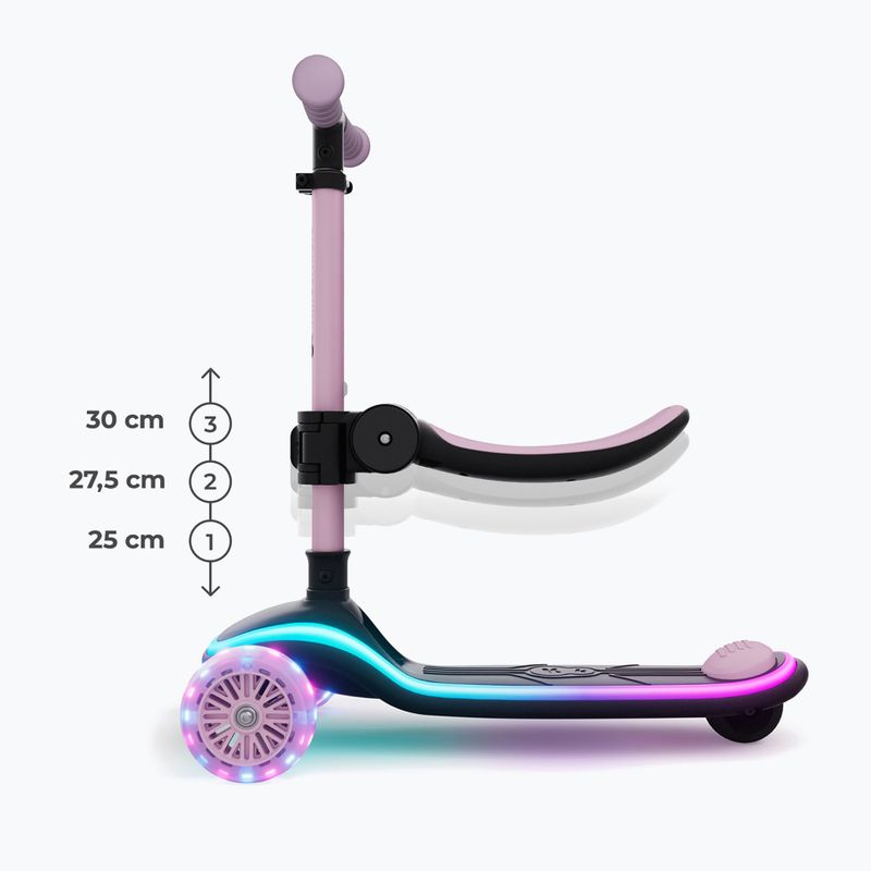 Vaikiškas triračis paspirtukas Kinderkraft Raket Up pink 12