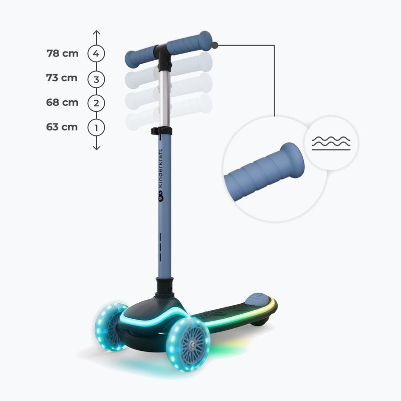 Vaikiškas triratis paspirtukas Kinderkraft Raket Up blue 12