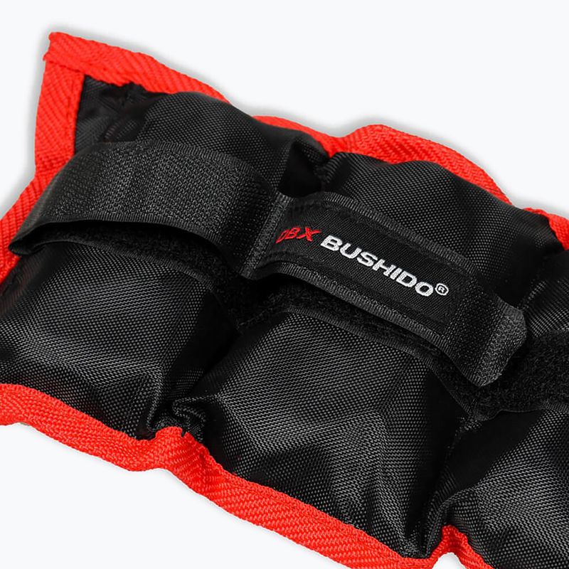Bushido kulkšnies ir riešo svarmenys 2x1 kg juodos/raudonos spalvos OB1 4