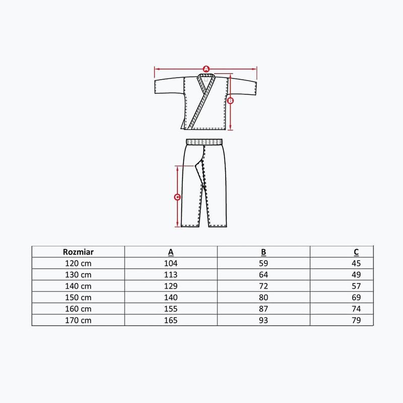 DBX BUSHIDO ARK-3102 vaikiški karategi su diržu balti 6