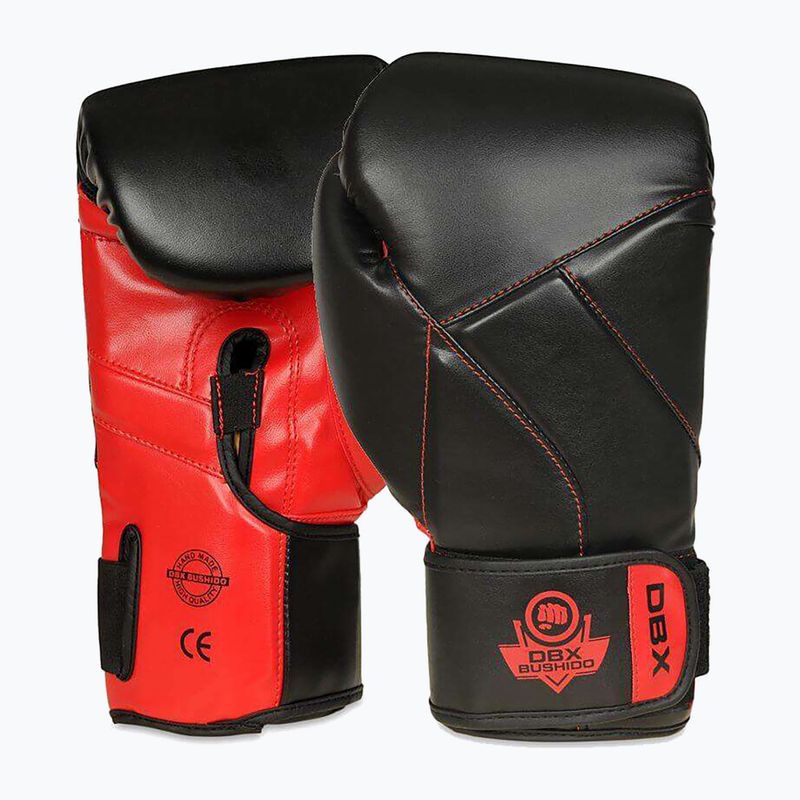 Bokso pirštinės DBX BUSHIDO "Hammer - Red" Muay Thai juodos/raudonos