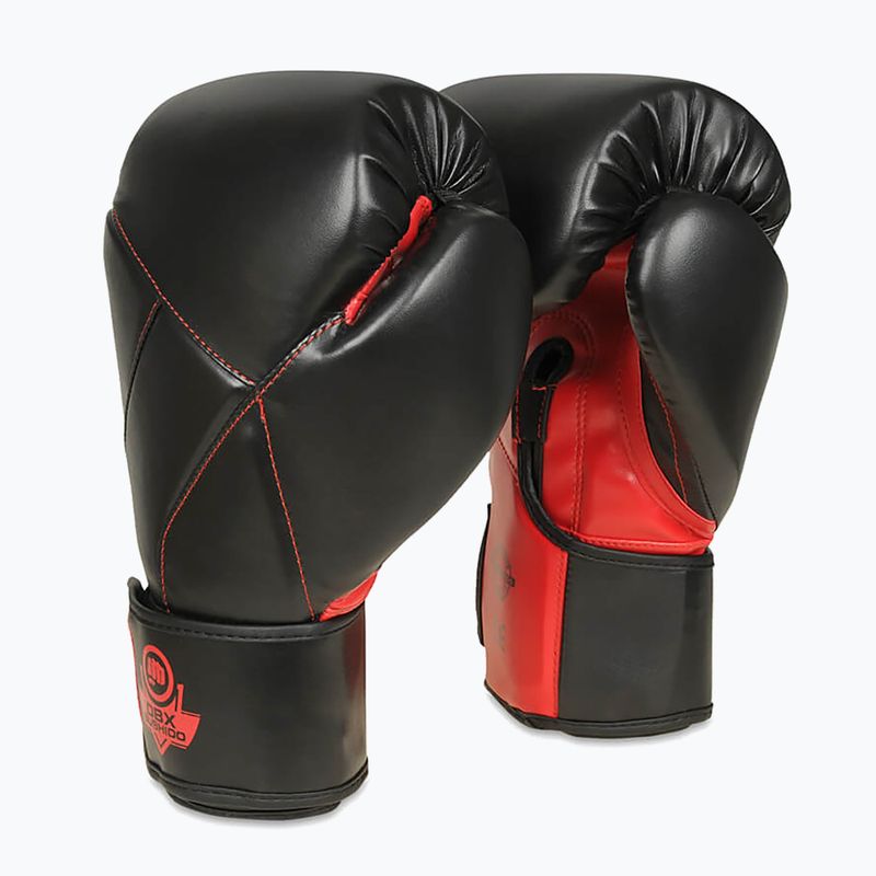 Bokso pirštinės DBX BUSHIDO "Hammer - Red" Muay Thai juodos/raudonos 2