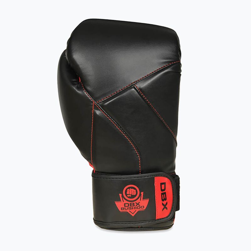 Bokso pirštinės DBX BUSHIDO "Hammer - Red" Muay Thai juodos/raudonos 3