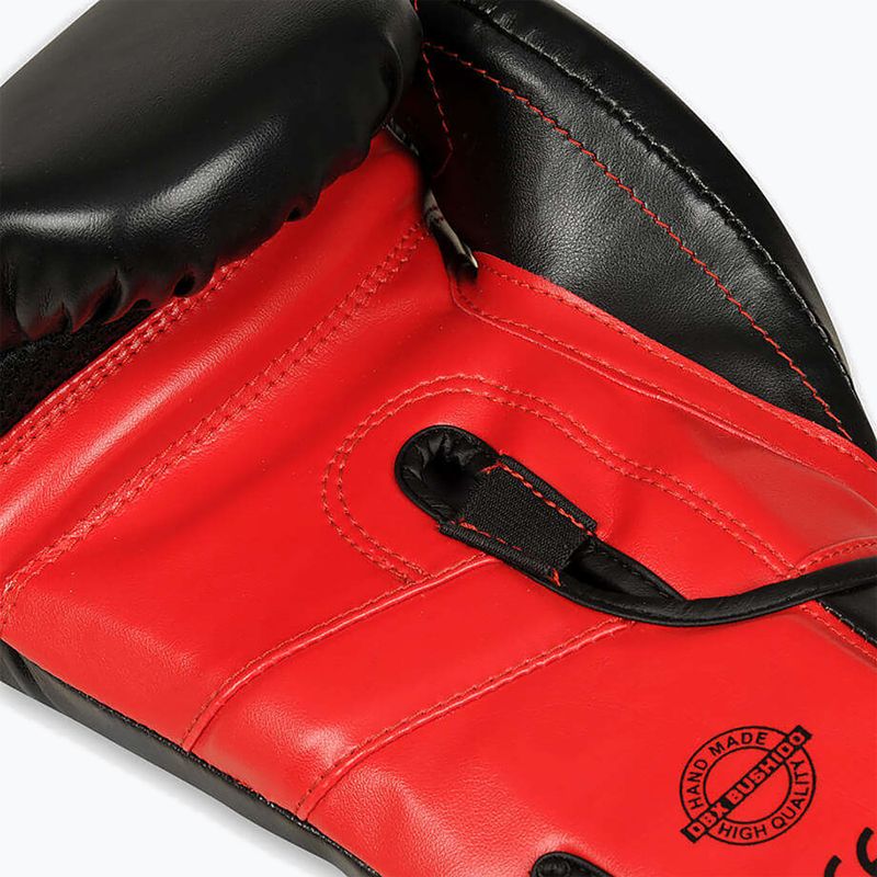 Bokso pirštinės DBX BUSHIDO "Hammer - Red" Muay Thai juodos/raudonos 9