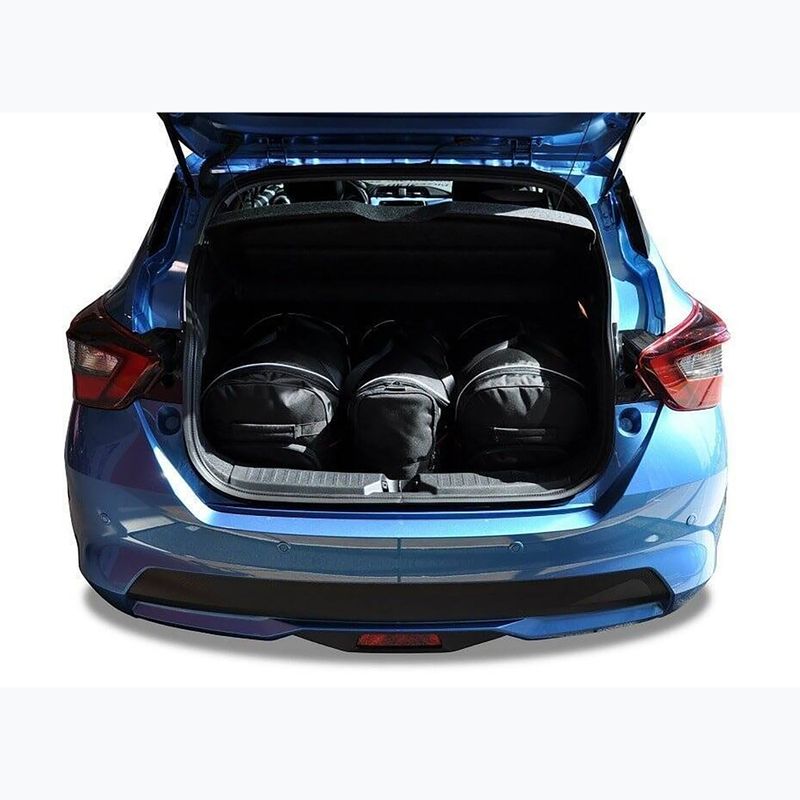 Bagažinės krepšių komplektas KJUST Nissan Micra 2017+ 3 vnt. juodas 12