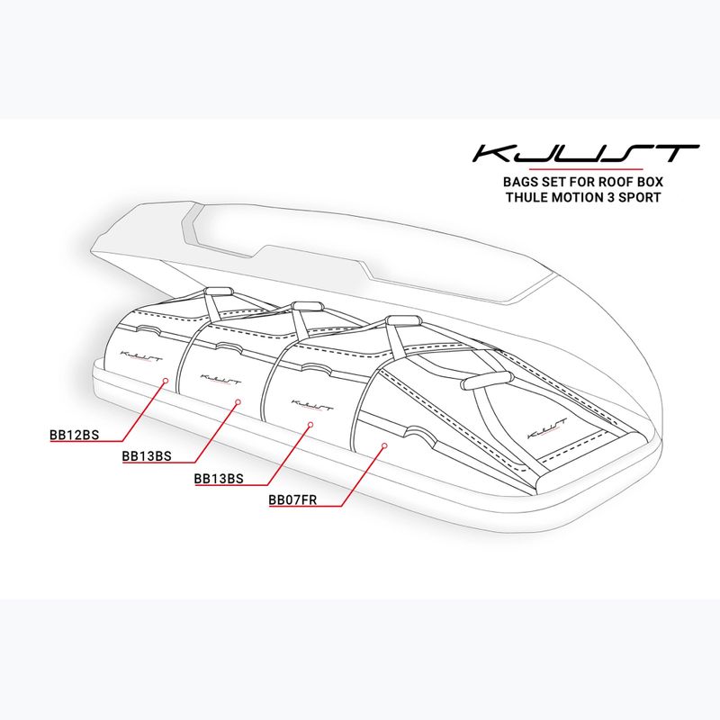 Stogo bagažinės krepšių komplektas KJUST Thule Motion 3 Sport 4 vnt. juodas 13