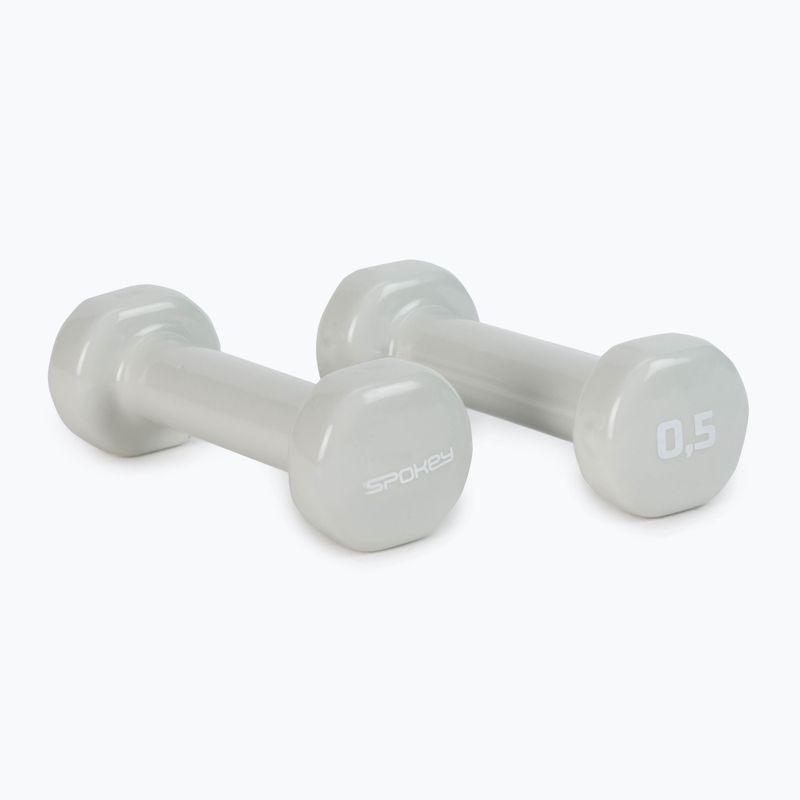 Spokey Shape IV hanteliai 2x0,5 kg pilkos spalvos 920892