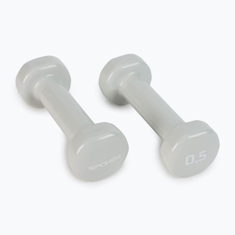 Spokey Shape IV hanteliai 2x0,5 kg pilkos spalvos 920892 2
