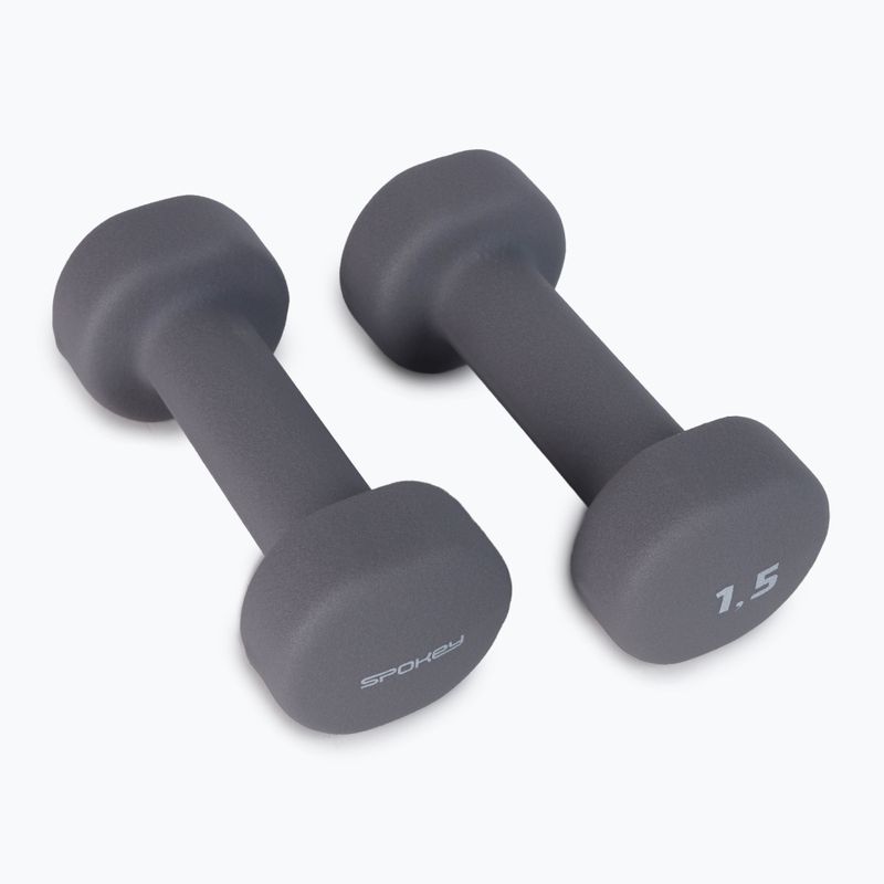 Spokey Shape IV hanteliai 2x1,5 kg pilkos spalvos 921562 2