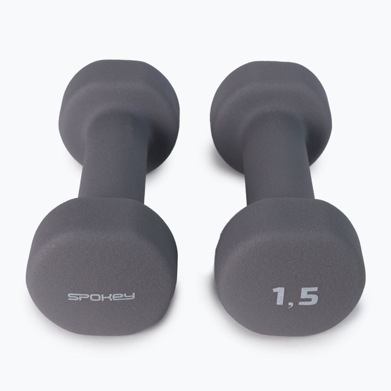 Spokey Shape IV hanteliai 2x1,5 kg pilkos spalvos 921562 3