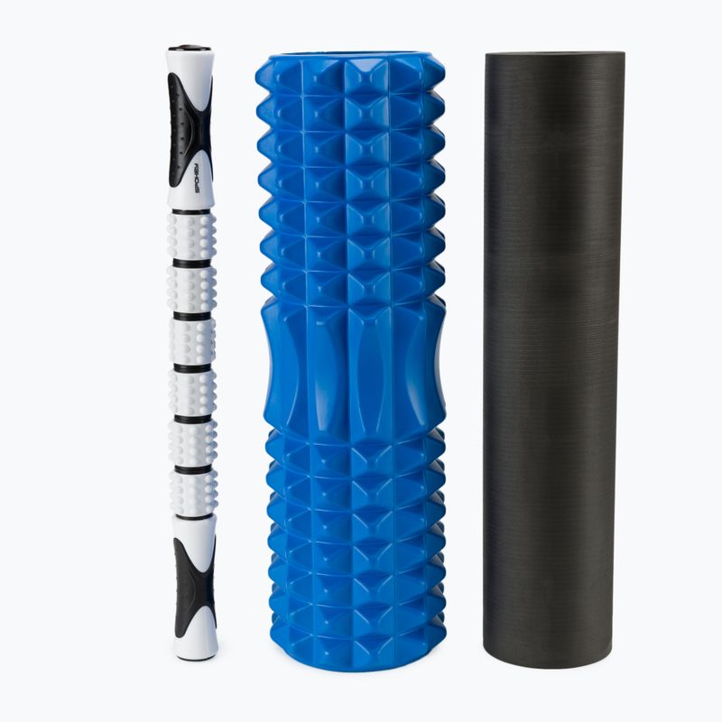 Spokey Mixroll masažinių volelių rinkinys juodai mėlynas 929955