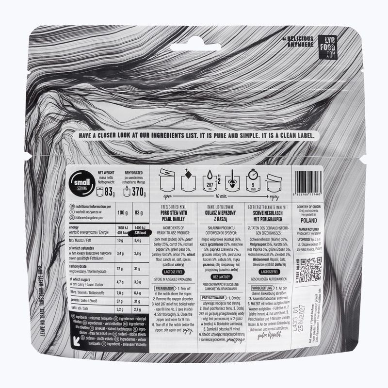 Liofilizuotas maistas LYOFOOD Kiaulienos troškinys su kruopomis LF-7463 2