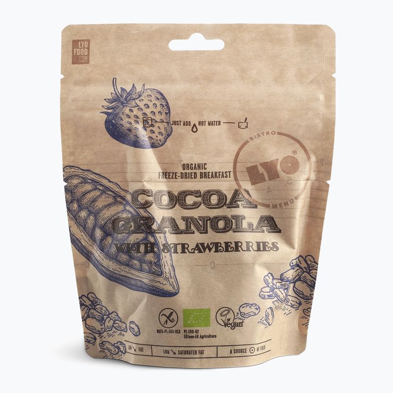 Liofilizuotas maistas LYOFOOD Kakavinė granola su braškėmis 270 g