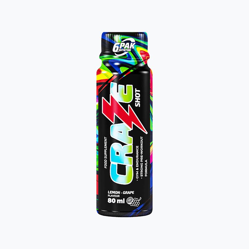 Prieš treniruotę 6PAK Craze Shot 80 ml Lemon Grape