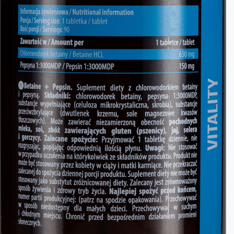 Betaino HCL Pepsin Essence virškinimo palaikymo priemonė 90 tablečių ESS/050 2
