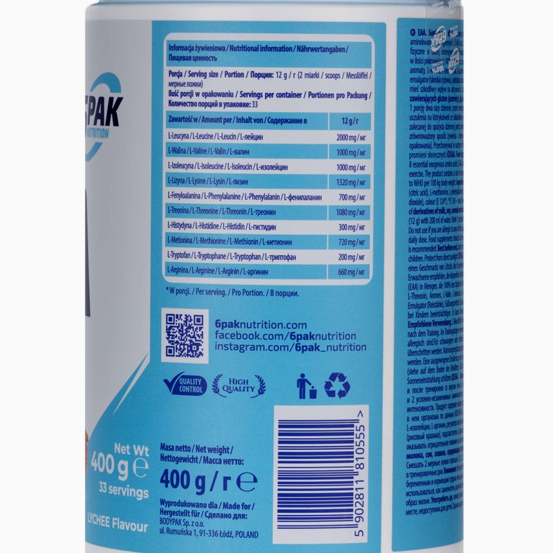 6PAK EAA amino rūgštys 400 g ličių 3