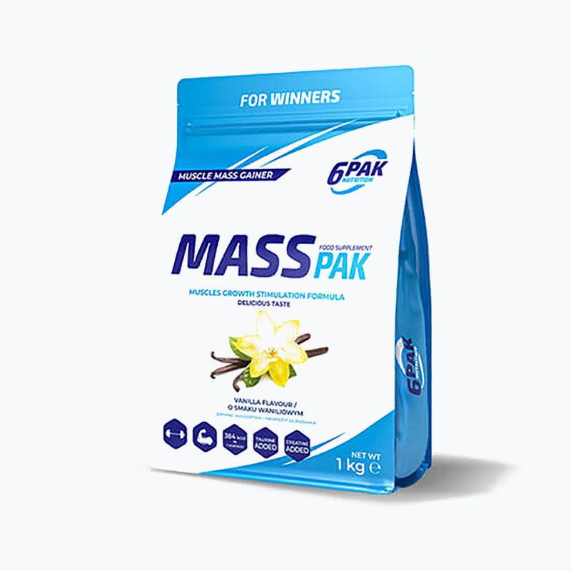 Gainer 6PAK Mass Pak 1000 g Vanilė