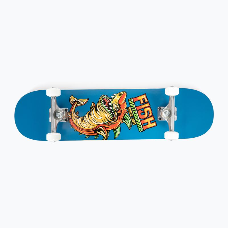 Fish Skateboards Zack Pradedančiųjų klasikinė riedlentė 8.0' mėlyna SKATE-ZAC-SIL-WHI 4