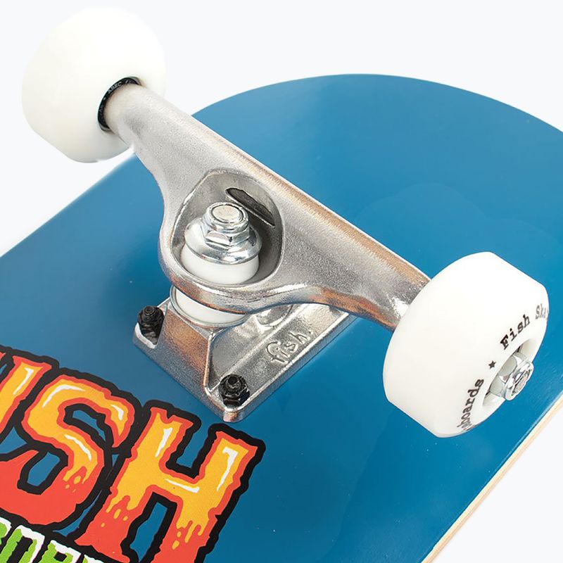 Fish Skateboards Zack Pradedančiųjų klasikinė riedlentė 8.0' mėlyna SKATE-ZAC-SIL-WHI 9